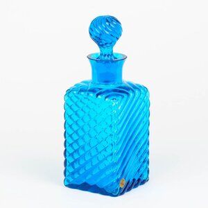 Vintage Gorgeous Cobalt Blue Decanter est.1960s - Vintage Bar